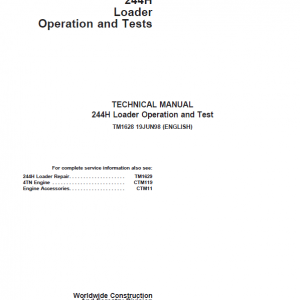 John Deere 244H Loader Repair Technical Manual - Image 5