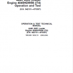 John Deere 444K 4WD Loader Engine 4045HDW56 iT4 Technical Manual (SN. 642101 - 670307) - Image 2