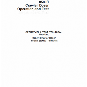 John Deere 850JR Crawler Dozer Service Manual