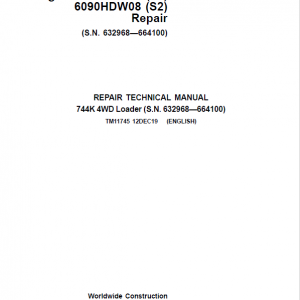 John Deere 744K 4WD Engine T3, S2 Service Manual (S.N 632968 - 664100)