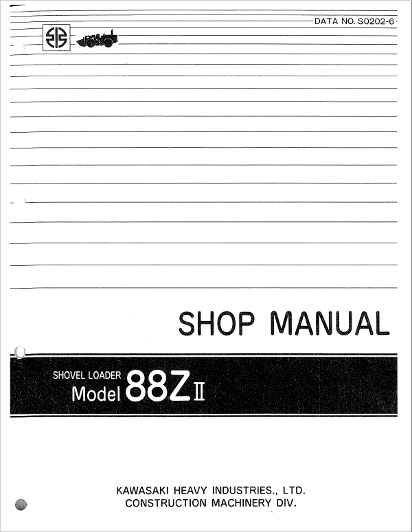 Kawasaki 85ZII Wheel Loader Service Manual