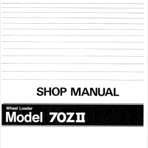 Kawasaki KSS70, 70ZII Wheel Loader Service Manual