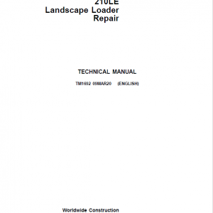 John Deere 210LE Landscape Loader Service Manual