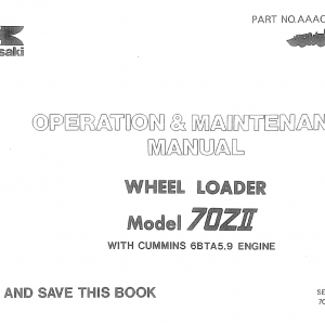 Kawasaki KSS70, 70ZII Wheel Loader Service Manual - Image 5