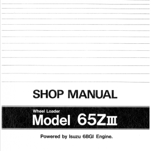 Kawasaki 65ZIII Wheel Loader Service Manual