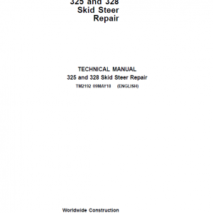 John Deere 325, 328 SkidSteer Loader Service Manual