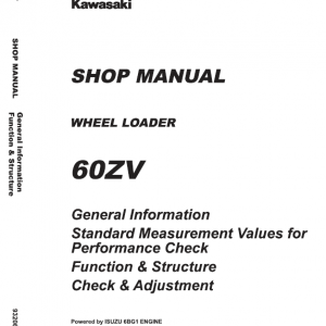 Kawasaki 60ZV Wheel Loader Repair Service Manual