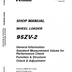 Kawasaki 95ZV-2 Wheel Loader Service Manual