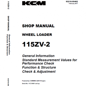 Kawasaki 115ZV-2 Wheel Loader Service Manual