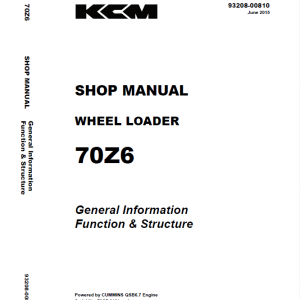 Kawasaki 70Z-6 Wheel Loader Service Manual - Image 4