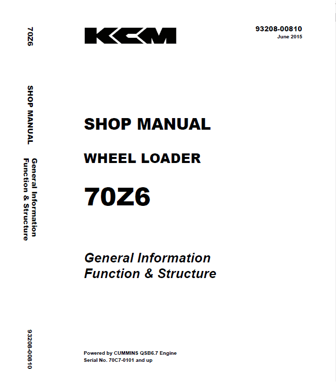 Kawasaki 70Z-6 Wheel Loader Service Manual