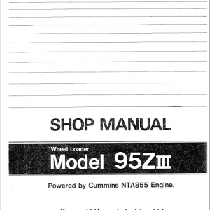 Kawasaki 95ZIIII Wheel Loader Service Manual