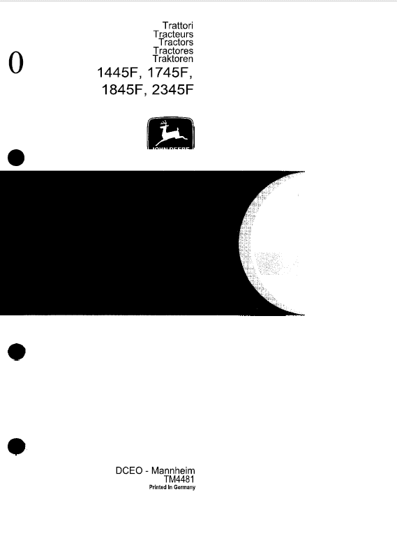 John Deere 1445F, 1745F, 1845F, 2345F Tractors Repair Service Manual