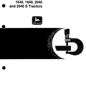 John Deere 1640, 1840, 2040, 2040S Tractors Service Manual