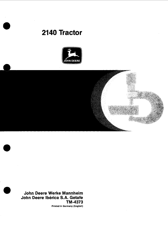 John Deere 2140 Tractor Repair Service Manual