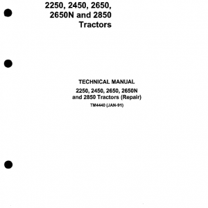 John Deere 2250, 2450, 2650, 2650N, 2850 Tractors Repair Service Manual