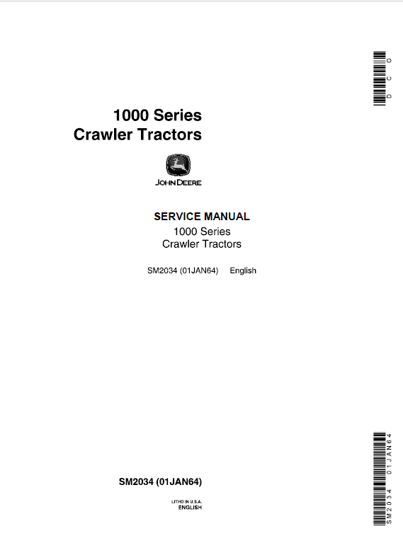 John Deere 1000 and 1010 Series Crawler Tractors Service Manual