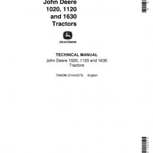 John Deere 1020, 1120, 1630 Tractors Repair Service Manual (S.N from 115000L - )