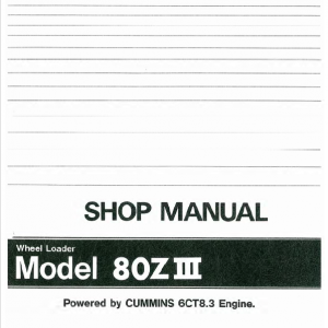 Kawasaki 80ZIII Wheel Loader Service Manual