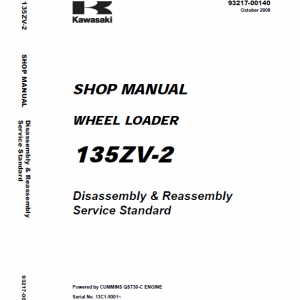 Kawasaki 135ZIV-2 Wheel Loader Repair Service Manual