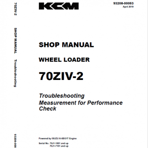 Kawasaki 70ZIV-2 Wheel Loader Repair Service Manual