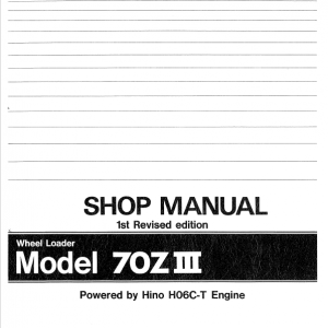 Kawasaki 70ZIII Wheel Loader Service Manual