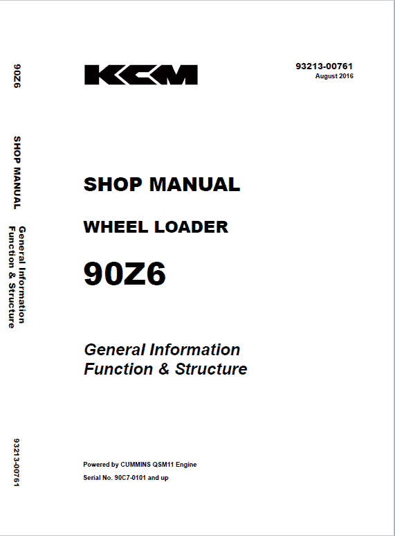 Kawasaki 90Z-6 Wheel Loader Service Manual