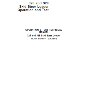 John Deere 325, 328 SkidSteer Loader Repair Technical Manual - Image 2