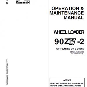 Kawasaki 90ZIV-2 Wheel Loader Repair Service Manual - Image 4