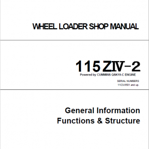 Kawasaki 115ZIV-2 Wheel Loader Repair Service Manual - Image 5