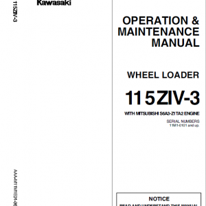 Kawasaki 115ZIV-3 Wheel Loader Repair Service Manual - Image 5