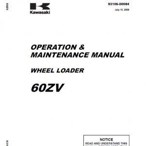 Kawasaki 60ZV Wheel Loader Repair Service Manual - Image 4