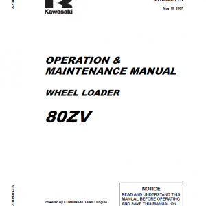 Kawasaki 80ZV Wheel Loader Repair Service Manual - Image 5