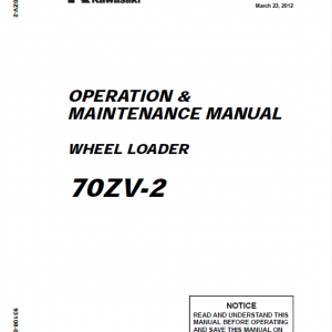 Kawasaki 70ZV-2, 70TMV-2 Wheel Loader Service Manual - Image 4