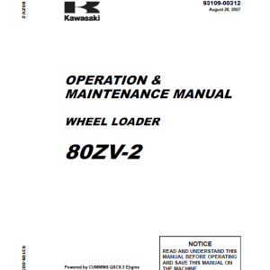 Kawasaki 80ZV-2 Wheel Loader Service Manual - Image 4