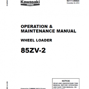 Kawasaki 85ZV-2 Wheel Loader Service Manual - Image 5