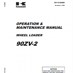 Kawasaki 90ZV-2 Wheel Loader Service Manual - Image 2