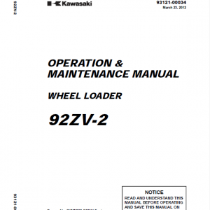 Kawasaki 92ZV-2 Wheel Loader Service Manual - Image 4