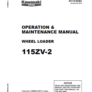 Kawasaki 115ZV-2 Wheel Loader Service Manual - Image 5