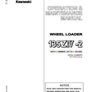 Kawasaki 135ZV-2 Wheel Loader Service Manual - Image 2