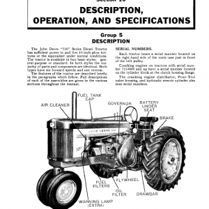 John Deere 70, 720, 730 (70 Series) Tractors Technical Manual - Image 3