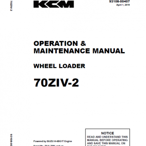 Kawasaki 70ZIV-2 Wheel Loader Repair Service Manual - Image 3