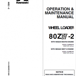 Kawasaki 80ZIV-2 Wheel Loader Repair Service Manual - Image 3