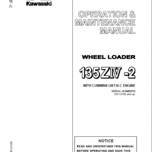 Kawasaki 135ZIV-2 Wheel Loader Repair Service Manual - Image 5