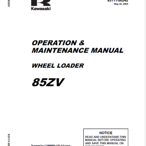 Kawasaki 85ZV Wheel Loader Repair Service Manual - Image 2