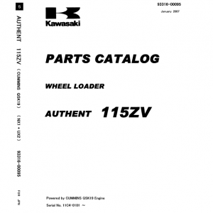 Kawasaki 115ZV Wheel Loader Repair Service Manual - Image 5