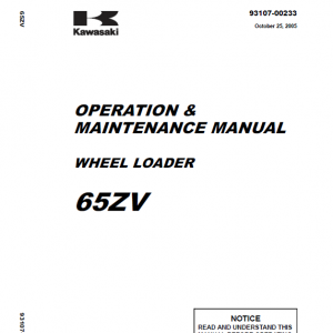 Kawasaki 65ZV, 65TMV Wheel Loader Repair Service Manual - Image 3