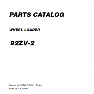 Kawasaki 92ZV-2 Wheel Loader Service Manual - Image 5