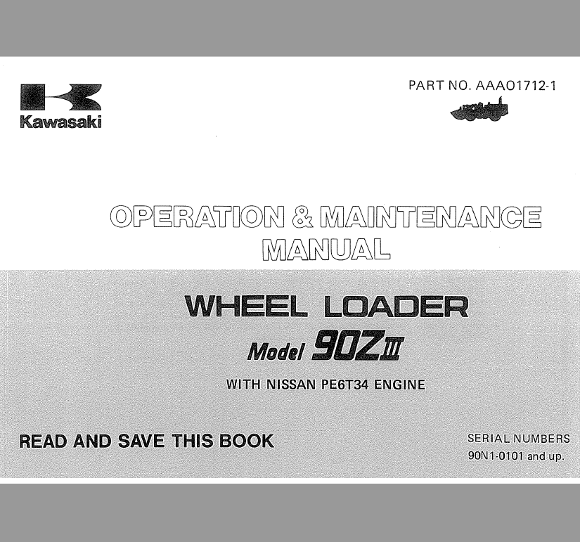 Kawasaki 90ZIII Wheel Loader Service Manual