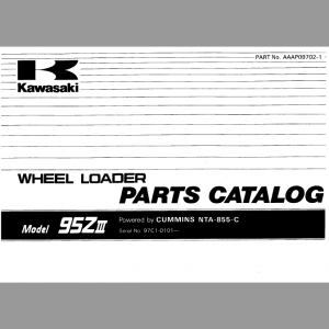 Kawasaki 95ZIIII Wheel Loader Service Manual - Image 5